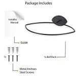 Wallniture Sporta Wall Mount Football Rack, Ball Holder Organization and Storage Rack, Sports Room Decor, Steel, Black