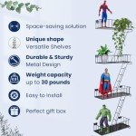 KOTIJOKI Fire Escape Ladder Shelf - New York Inspired 4 Tier Metal Shelf with Screws & Screwdriver, for Home Décor Organizer and Action Figure Display