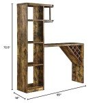 Coaster Home Furnishings Belvedere 5-Shelf Bar Table Storage Antique Nutmeg