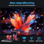 GROVIEW Projector, 15000lux 490ANSI Native 1080P WiFi Bluetooth Projector, 300'' Video Projector, Supports 4K & Zoom, 5G Sync, Compatible with HDMI USB/ AV/ Smartphone/ Pad/ Laptop/ DVD/ TV Stick/ PS5