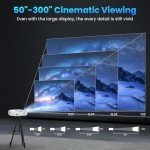 GROVIEW Projector, 15000lux 490ANSI Native 1080P WiFi Bluetooth Projector, 300'' Video Projector, Supports 4K & Zoom, 5G Sync, Compatible with HDMI USB/ AV/ Smartphone/ Pad/ Laptop/ DVD/ TV Stick/ PS5