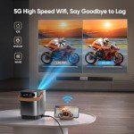 [Electric-Focus] 5G WiFi Bluetooth Projector, TOPTRO TR23 Mini Projector Support 1080P, 15000 Lumen, 4D/4P Keystone& Zoom, Latest Dust-Proof Portable Projector, Outdoor Projector for iOS/Android/PS5
