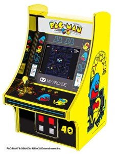 My Arcade Pac-Man 40th Anniversary Micro Player, Fully Playable, 6.75 Inch Collectible, Full Color, Gold Plated, Battery or Micro USB Powered (DGUNL-3290), yellow