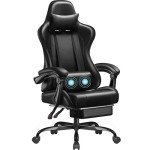 Ergonomic Gaming Chair with Footrest & Massage Support