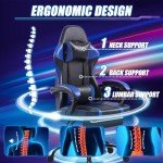 Ergonomic Gaming Chair with Footrest and Lumbar Support