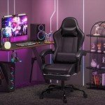 Ergonomic Gaming Chair with Footrest & Massage Support
