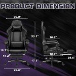 Ergonomic Gaming Chair with Footrest & Massage Support