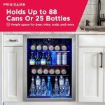 Frigidaire EFMIS9O00, Beverage Fridge Refrigerator with Glass Door, Compact Mini Fridge with Digital Temperature Control Fits 88 Cans or 25 Bottles, 74L Capacity - 19.29" D x 25" W x 17.51" H, Silver