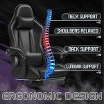 Ergonomic Gaming Chair with Footrest & Massage Support