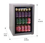 Frigidaire EFMIS9O00, Beverage Fridge Refrigerator with Glass Door, Compact Mini Fridge with Digital Temperature Control Fits 88 Cans or 25 Bottles, 74L Capacity - 19.29" D x 25" W x 17.51" H, Silver
