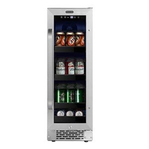 Whynter BBR-638SB Built-in Under Counter 12 inch Beverage Refrigerator and Cooler, Fridge with Glass Door, 2.0 Cubic Feet, Stainless, 75 Capacity, Can