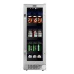 Whynter BBR-638SB Built-in Under Counter 12 inch Beverage Refrigerator and Cooler, Fridge with Glass Door, 2.0 Cubic Feet, Stainless, 75 Capacity, Can