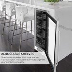 Whynter BBR-638SB Built-in Under Counter 12 inch Beverage Refrigerator and Cooler, Fridge with Glass Door, 2.0 Cubic Feet, Stainless, 75 Capacity, Can