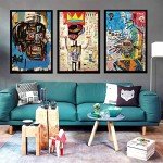 3 Pieces of Street Art Blue Graffiti Wall Decor Prints Modern Artist Aesthetics Canvas Painting Artwork Abstract Picture Poster Man Cave Living Room Bedroom Bathroom Office Home Decorations Unframed