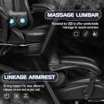 Ergonomic Gaming Chair with Footrest & Massage Support