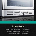 Kalamera 24 inch Wine Cooler, 46 Bottle - Dual Zone Built-in or Freestanding Fridge with Stainless Steel Reversible Glass Door, for Home, Kitchen, or Office.