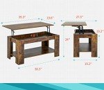 Wooden Lift Top Coffee Table with Storage Compartment