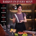 Baraiso Bar Set Cocktail Shaker Set, Mixology Bartender Kit with Durable Stainless Steel, Cocktail Shaker Set and Bar Accessories with Wooden Box, Bar Kits for Bartender Home