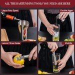 Baraiso Bar Set Cocktail Shaker Set, Mixology Bartender Kit with Durable Stainless Steel, Cocktail Shaker Set and Bar Accessories with Wooden Box, Bar Kits for Bartender Home