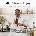 BARE BARREL® Mixology Bartender Kit Bar Set | 14-Piece Cocktail Shaker Set | Martini Barware Mixing Tools for Home Bartending | 35 Recipe Cards | Gift Set (24oz Cobbler Shaker, Jet Black/Black)