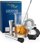Mixology & Craft Cocktail Set - 7-Piece Bartender Kit with Mixing Glass Set, Japanese Jigger, Spoon, Muddler, and Strainer - Perfect for Old Fashioned Cocktails and Home Bars