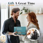 BARE BARREL® Mixology Bartender Kit Bar Set | 14-Piece Cocktail Shaker Set | Martini Barware Mixing Tools for Home Bartending | 35 Recipe Cards | Gift Set (24oz Cobbler Shaker, Jet Black/Black)