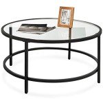Modern 36in Round Glass Accent Coffee Table