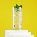 Godinger Highball Drinking Glasses, Italian Made Tall Glass Cups, Water Glasses Drinking Set, Cocktail Glasses - 14oz, Set of 4, Made In Italy