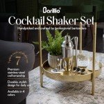 Barillio Mixology Bartender Kit - 8-Pc Stainless-Steel Travel Cocktail Shaker Set with Bag - Bar Tools Set w/Martini Shaker, Drink Mixer Spoon & Mojito Muddler for Cocktails - Bar & Bartending Kit