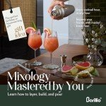 Barillio Mixology Bartender Kit - 8-Pc Stainless-Steel Travel Cocktail Shaker Set with Bag - Bar Tools Set w/Martini Shaker, Drink Mixer Spoon & Mojito Muddler for Cocktails - Bar & Bartending Kit