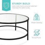 Modern 36in Round Glass Accent Coffee Table