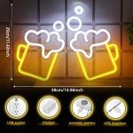 Woanger Beer Lights Neon Signs Beer Light up Signs LED USB Operated Man Cave Gifts for Men Beer Mug Light up Wall Decor for Bar Nightclub Cafe Pub Hotel Garage