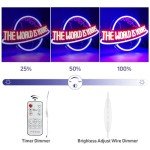 The World is Yours Neon Sign, Remote Dimmer Planet LED Neon Light Lamp for Wall Decor, USB Power for Man Cave Home Bar Bistro Club Cafe Wedding Game Room Bedroom Birthday Gift Graduation Party