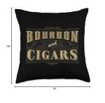 Bourbon And Cigars For Cigar Lover Smoking Whiskey Drinking Throw Pillow