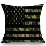 Swono Throw Pillow Case American Flag with Camouflage Cotton Linen Square Cushion Cover Standard Pillowcase for Men Women Home Decorative Sofa Armchair Bedroom Livingroom 18 x 18 inch
