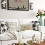 Ussap Lumbar Country Roads Take Me Home Christmas Rectangle Decorative Throw Pillow Cover, Rustic Quote Home Farmhouse Decoration, Housewarming Gift Cushion Case for Sofa Decor Cotton Linen 12 x 20