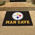 FANMATS 14356 Pittsburgh Steelers Man Cave All-Star Rug - 34 in. x 42.5 in.