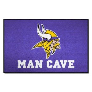 FANMATS 14329 NFL - Minnesota Vikings Man Cave Starter Mat Accent Rug - 19in. x 30in. | Sports Fan Home Decor Rug and Tailgating Mat
