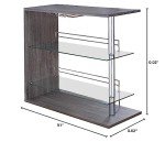 Coaster Furniture Coaster Contemporary Rectangular Bar Unit with 2 Shelves and Wine Holder Weathered Grey and Chrome 100156