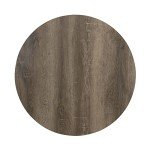 Rustic Round Coffee Table with Black Metal Base