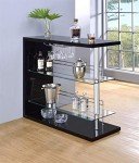 Prescott Rectangular 2-shelf Bar Unit, Glossy Black