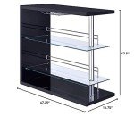 Prescott Rectangular 2-shelf Bar Unit, Glossy Black