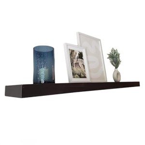 Joel's Antiques - 54 Inch Wooden Floating Shelves for Wall - Made of Natural Wood - Long Heavy Duty Rustic Wall Shelves for Bedroom - Perfect for Living Room, Kitchen - Black 54x6x2 Inches