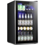 Antarctic Star Beverage Refrigerator -125 Can Mini Fridge for Soda Beer or Wine,Small Drink Dispenser, For Office or Bar with Adjustable Removable Shelves，Convertible Door ，3.2 Cu.Ft.…