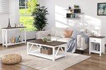 ChooChoo Rustic Farmhouse Coffee Table with Shelf