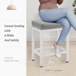 Stylish 24" Grey Bar Stool Set of 4