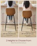 Caramel Brown Ergonomic Bar Stools Set of 2