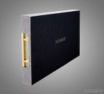 Stylish Gray Coffee Table with Gold Handles