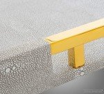 Stylish Gray Coffee Table with Gold Handles