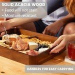 Acacia Wooden Serving Tray with Handles - 17x13 inch